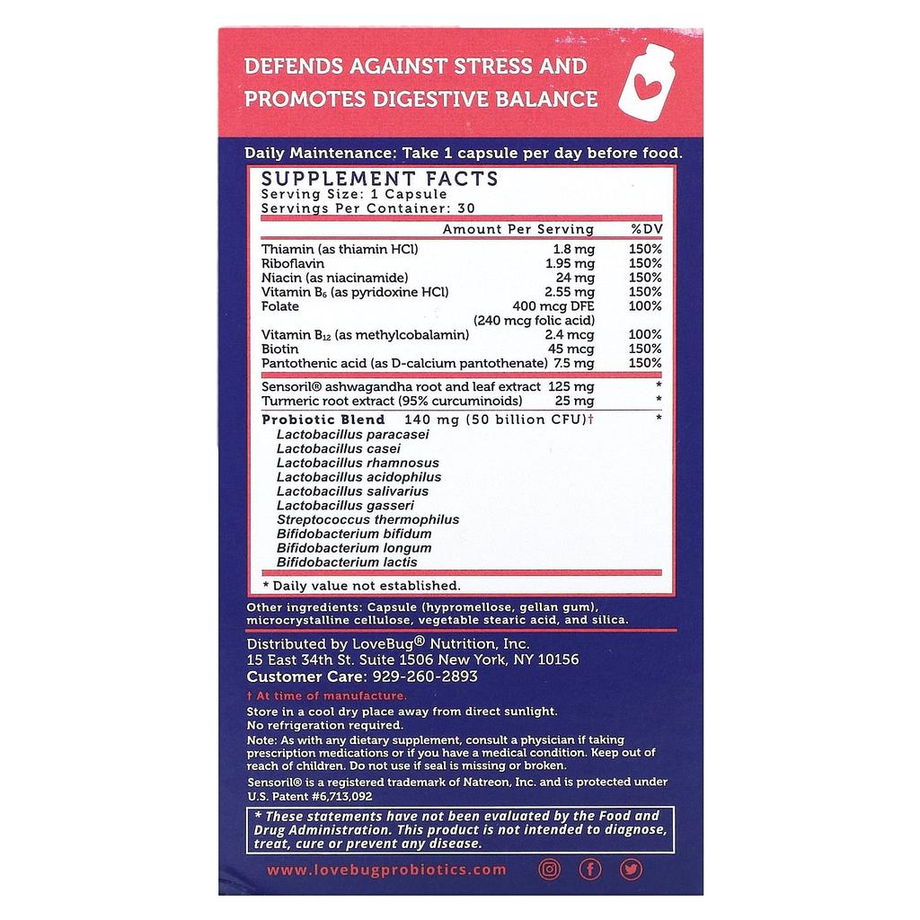 Complete Mood Probiotic with Organic Ashwagandha, 50 Billion CFU, 30 Count