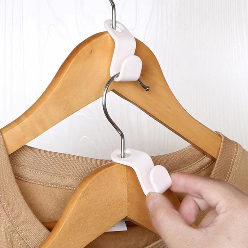 50Pcs Mini Clothes Hanger For Wardrobe Connector Hook Plastic Wardrobe Coat Extender Clips Holder Space Saving