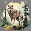 1/2pcs, Cartoon Wolf Heat Transfer Printing Applique, Forest Animal Rock Picture DIY Heat Transfer Decal, For Hats T-shirt Socks