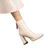 Fashion Female Shoes 2024 High Quality Ankle Women's Boots Elegant Modern Boots Women Sewing Square Toe High Heels Back Zip Shoes Women
