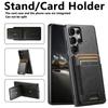 SUTENI H03 For Samsung Galaxy S25 Ultra Case Card Holder Waxy Texture Leather+TPU Phone Cover