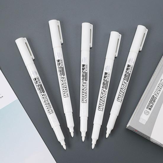 12 шт. ручки для рисования, 1 мм, очень тонкий кончик, белые акриловые перманентные маркеры, аксессуары для художественных проектов «сделай сам»