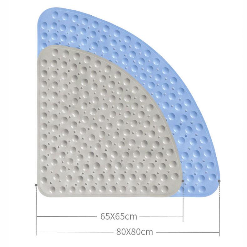 Большой веерообразный нескользящий коврик для ванной комнаты, однотонный коврик для ванной, коврик для туалета, напольный коврик для душевой комнаты