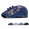 Autumn Denim Beret Women's Printed Forward Cap British Peaked Cap Painted Hat