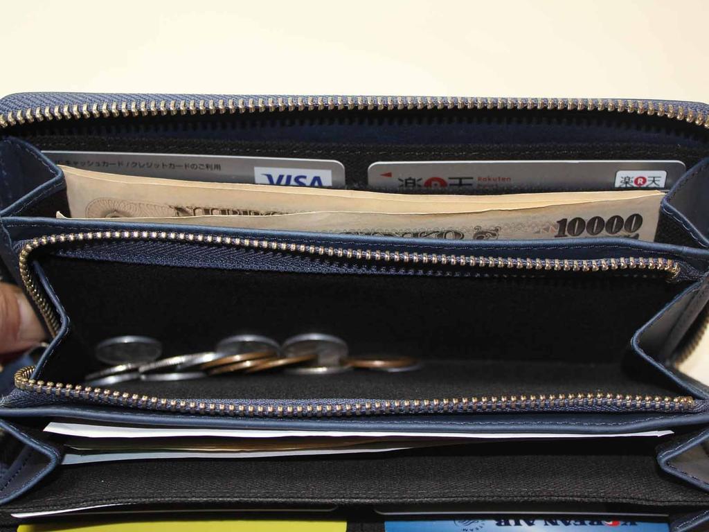 Полицейский длинный кошелек на молнии, мятая кожа, итальянский бренд, роскошный (военно-морской флот)