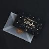 1pcs Black Birthday Greeting Card Bronzing Invitations Postcard Wishes Blessing Message Cards Small Card Blank with Envelope