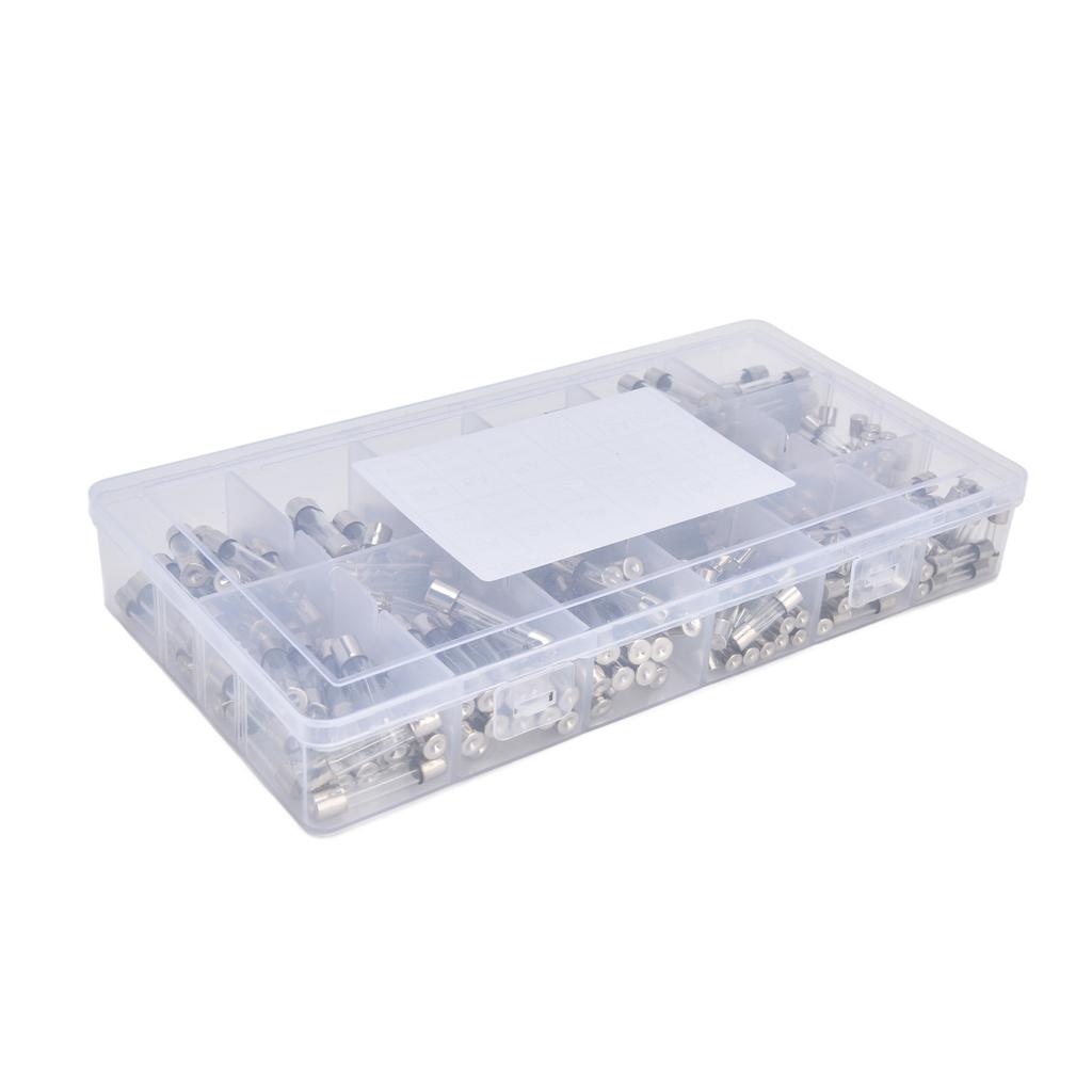 250 шт. стеклянных предохранителей в коробке, автомобильный набор для быстрого перегорания трубок, 15 видов спецификаций 1‑20 А