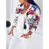 Women Jacket Fashion Ladies Retro Floral Zipper Up Bomber Jacket Casual Coat Spring Print Outwear Plus Size