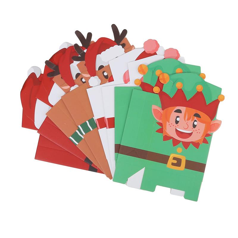 8 шт. мультяшные мини рождественские подарочные коробки складные рождественские конфеты печенье угощения коробка праздничные сувениры