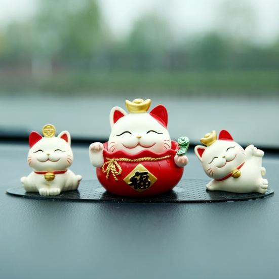 Украшение Lucky Cat, мелодия удачи, орнамент из смолы, изысканная статуя мультяшного кота, домашний офис