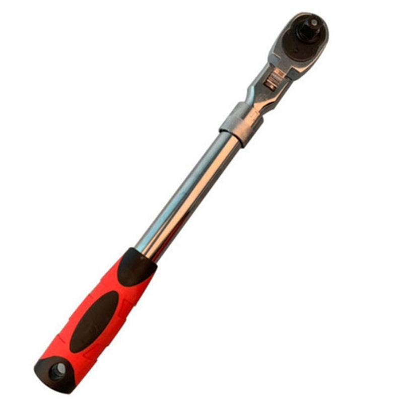 72-Tooth Extendable Flex-Head Ratchet Wrench 1/4 3/8 & 1/2-Inch Drives Carbon Steel Auto Mechanics/Confined Spaces