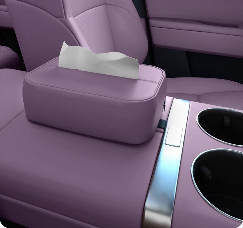 Deep Blue S07 Car Tissue Box: Fits 26 Models, Seat Backrest Hanging Design for Car Interiors.