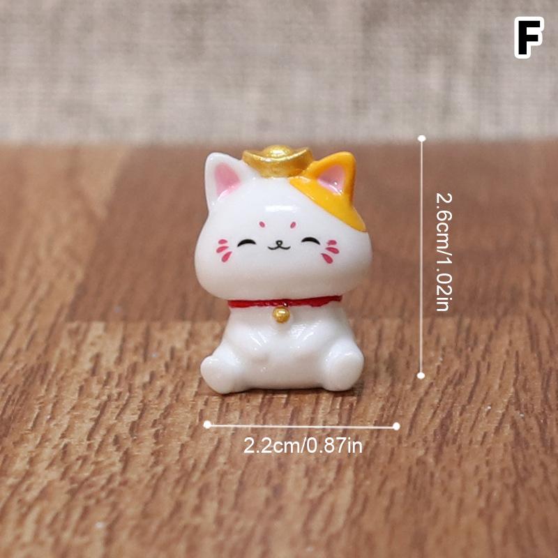 1Pc Cute  Year Cartoon Lucky Cat Micro Landscape Resin Cat Micro Landscape Diy Pot Garden Decorations Miniatures