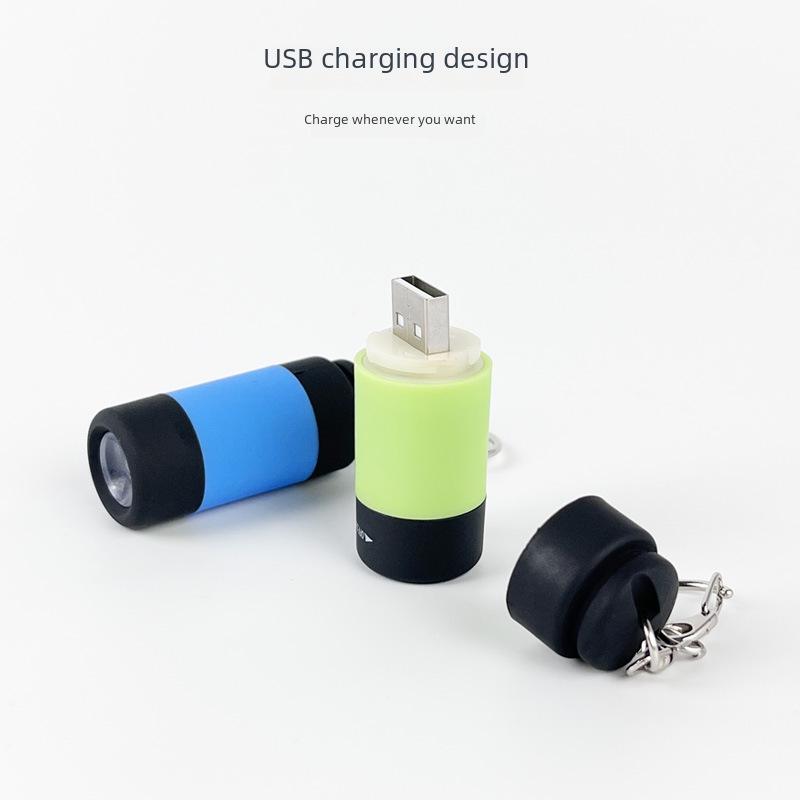 USB Rechargeable LED Mini Pocket Flashlight - Portable Keychain Light for Kids