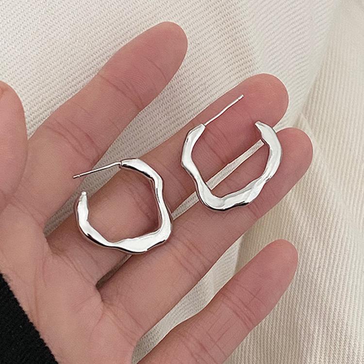 Серьги-гвоздики Rugged Boundary Серьги премиум-класса Niche Design Женские круглые серьги Круглые серьги Cold Wind