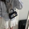 Маленькая квадратная сумка из ПУ с верхней клапанной крышкой для повседневной уличной моды