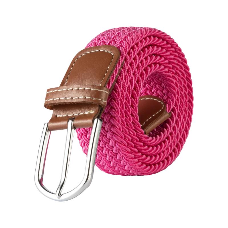 120cm Unisex Elastic Fabric Casual Belt Pin Buckle Expandable Braided Stretch Canvas Simple and Stylish Leisure Men Women Belt