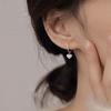 S999 Pure Silver Diamond Micro-Inlaid Love Ear Drops Ear Ring Female Ins Style Delicate Earrings Affordable Luxury Fashion Earrings