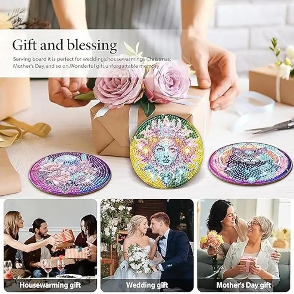 8 шт./набор различных видов узорчатых подставок с алмазной росписью и кронштейнами Подставки своими руками для начинающих и взрослых, товары для творчества и рукоделия, подарки
