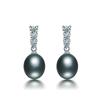 Dainashi High Quality 925 Sterling Silver Zircon Drop Earrings Elegant 100% Genuine Natural Freshwater Pearl Earrings for Women