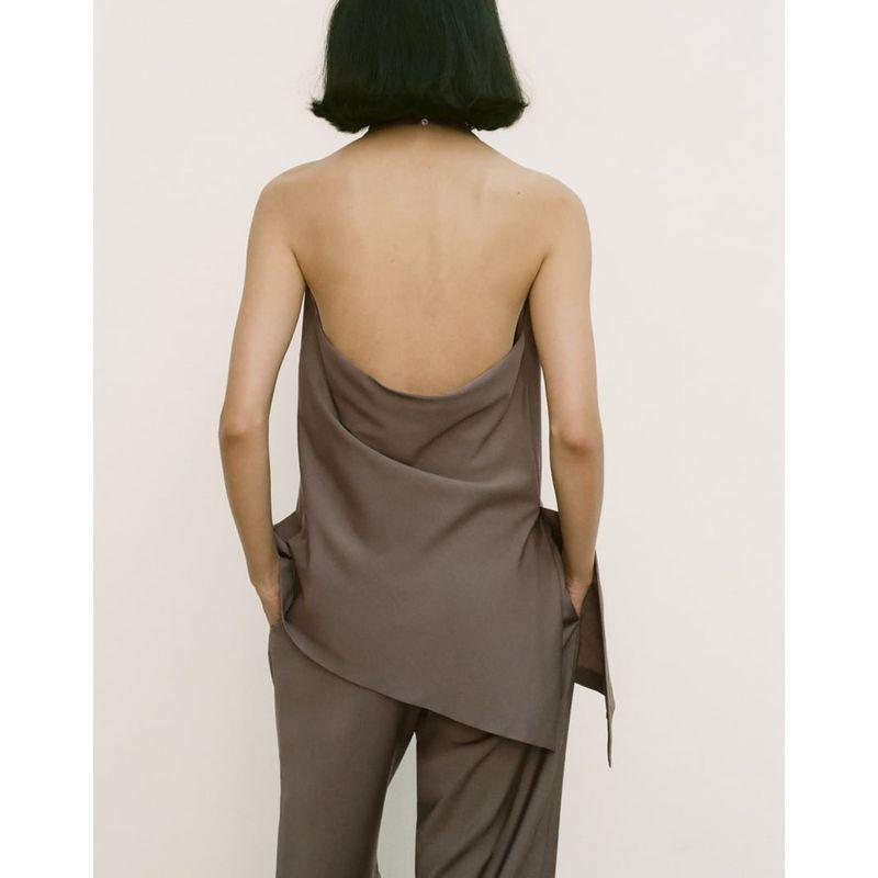 Suit Two-piece Set Female Hanging Collar Normcore Doctrine Tops 8346330 Loose-Fitting Wide-Leg Trousers 8306330