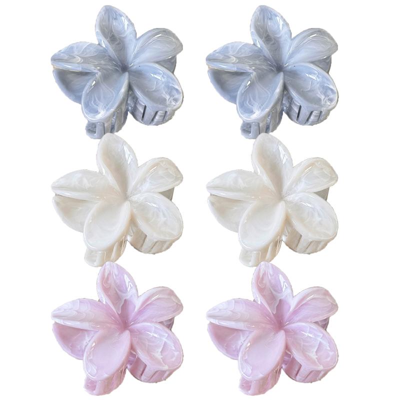 Gradient Frangipani Hair Clip Female Versatile Sweet Resort Fairy Shark Clip Vintage Hair Accessories