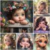 5D DIY Cute Cartoon Sweet Girl Diamond Painting Cross Stitch Full Round Embroidery Mosaic Modern Pictures Kids Room Home Decor Crafts