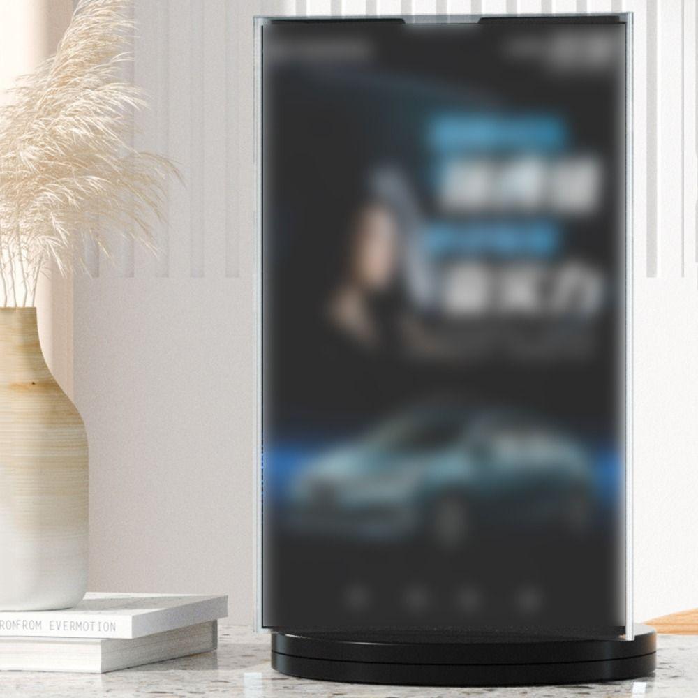 Three Side Menu Sign Holder 360 Degree Rotating Desktop Flyer Frame Restaurant