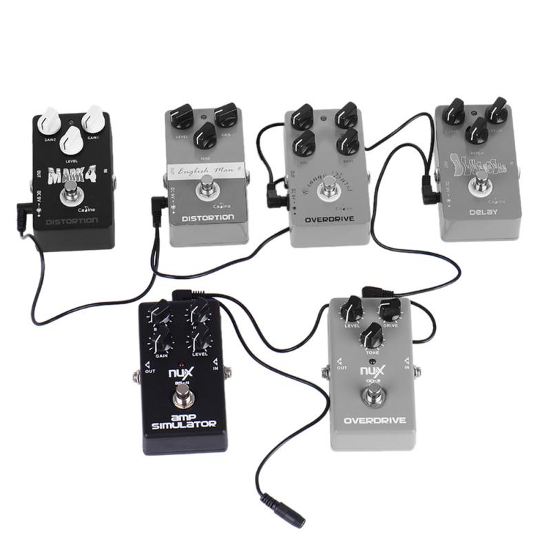 9 В постоянного тока от 1 до 3/4/5/6/8 способов, угловая вилка, кабель-адаптер гирляндной цепи, шнур питания для электрогитары