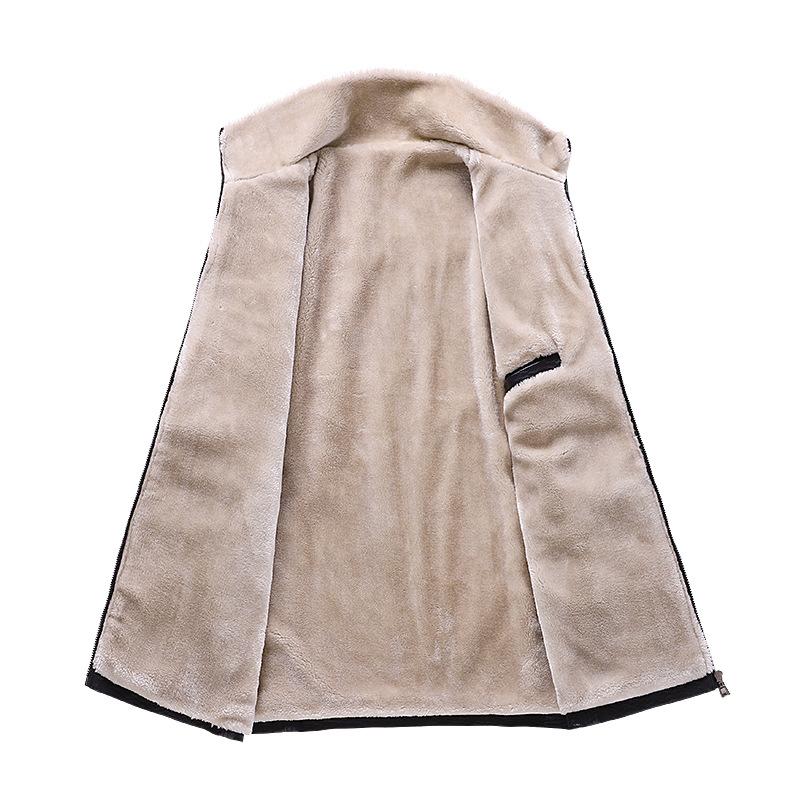 Winter men's motorcycle jacket thermal leather jacket thickened jacket large size men's leather jacket JACKET