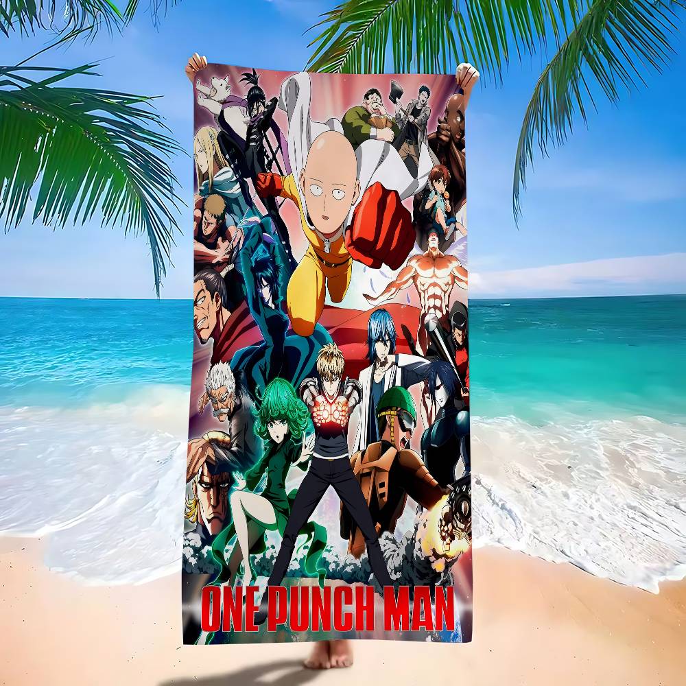 O-One-Punch Man S-Сайтама Аниме Пляжное Полотенце для Плавания Мягкое Впитывающее Мыльное Полотенце Детские Подарки для Детей Путешествия Кемпинг Спортзал