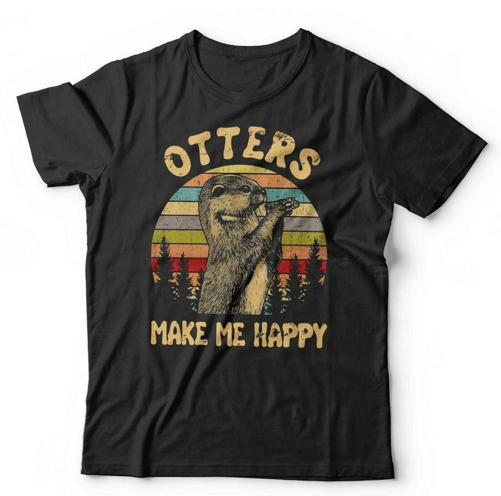 Otters Make Me Happy Tshirt Unisex Kids Wildlife Cute Furry Animals
