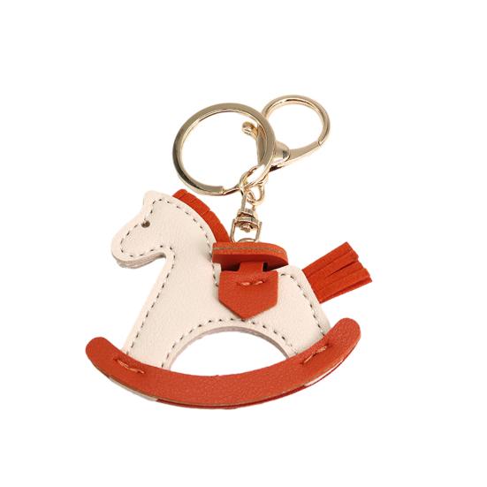 Keychain Imitation Leather Shaking Horse Design Key Chain Pendant Lightweight Key Holder