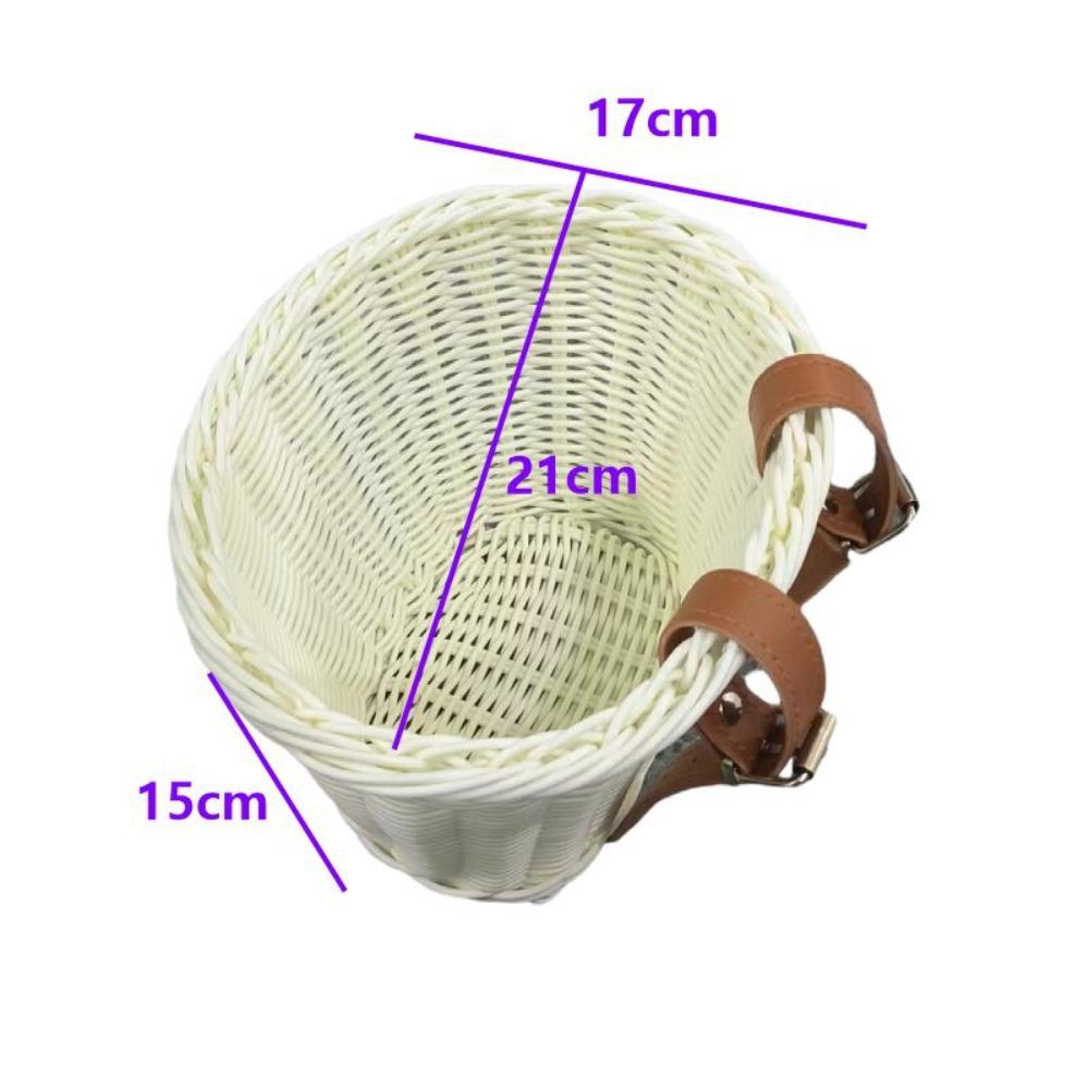 Rattan Woven Bicycle Basket Removable Bike Storage Basket Durable Carrier Bag Kid