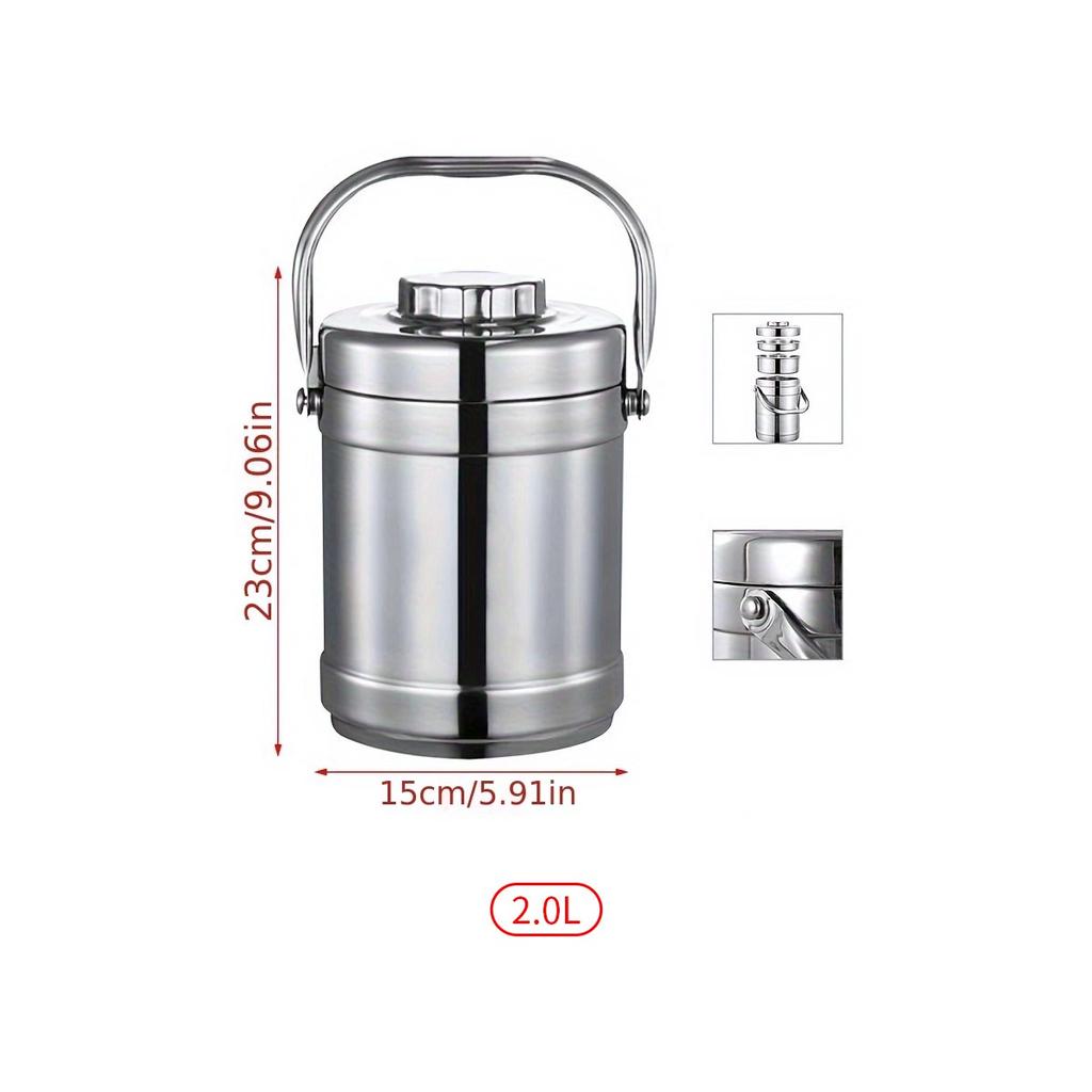 Нержавеющая сталь вакуумный котелок с двойной изоляцией, студенческий портативный китайский портативный герметичный ланч-бокс большой емкости