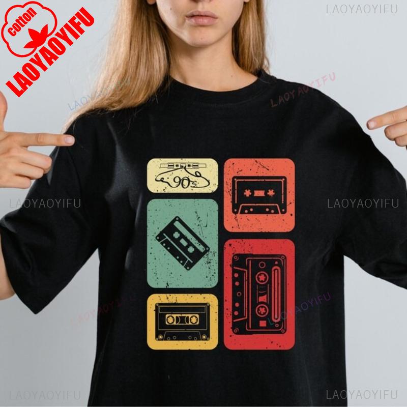 Old School Playlist Shirt Music Mix Tape Cassette Player Shirts Retro s Music Party Mens Womens Vintage Style Graphic Tee