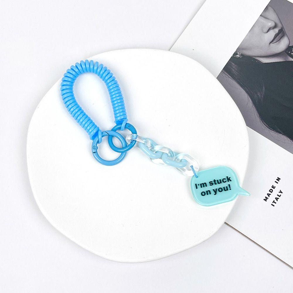 With Metal Clasp Springs Keyring Stretchy Stretchy Spiral Spring Coil Luggage Tags