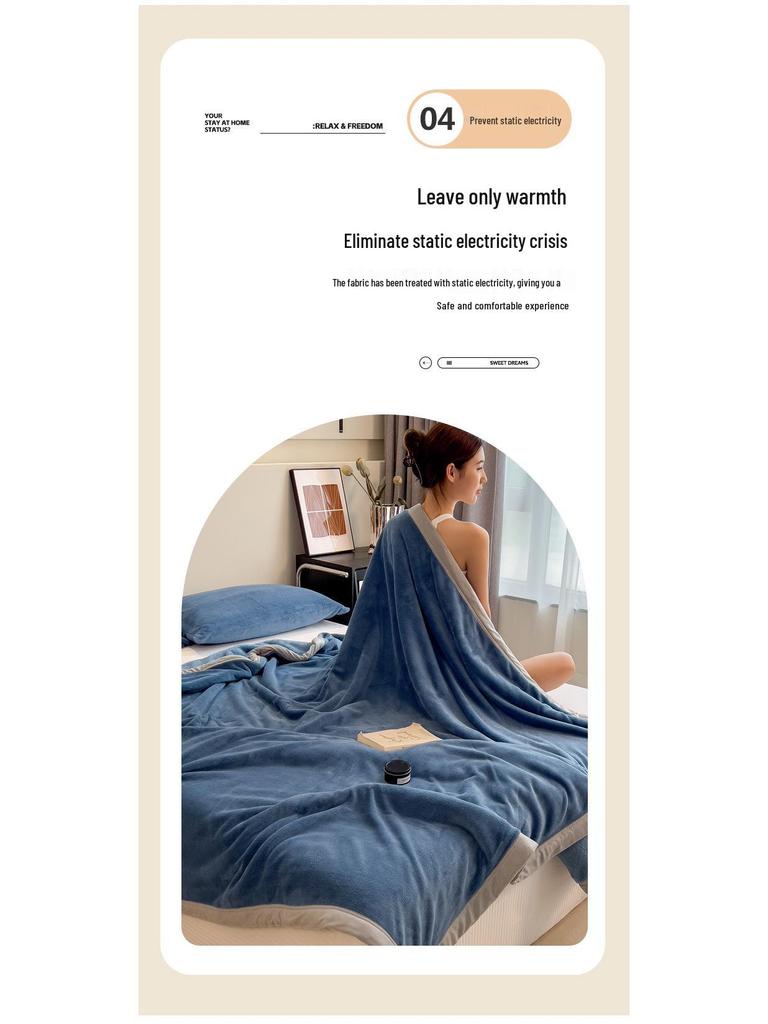 Постельная простыня и пододеяльник из кораллового флиса, фланели и бархата - Односпальный размер