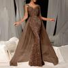 Women's Sequin Evening Dress Lace Long Sleeve Bodycon Maxi Dress Sparkly Floor Length Mesh Patchwork Overlay Dress for Cocktail Wedding Parties