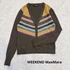 Б/у Кардиган Weekend Max Mara из смесовой шерсти с кашемиром M С узором по всей поверхности Y2K