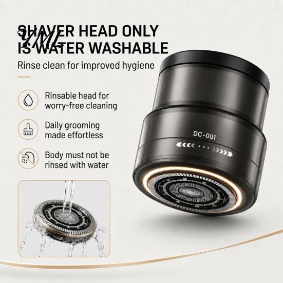 Portable Grooming Tool Electric Bald Head Shaver, Beard Trimmer with Digital Display, 360 Degree Wet Dry Shaver Floating Rotary for Men Face Groomer