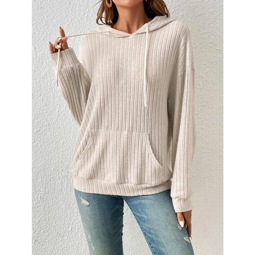 Women's Top Shirt Fall/Winter Long-Sleeve Shirt Knit Pullover Hoodie Pocket Sweatshirt
