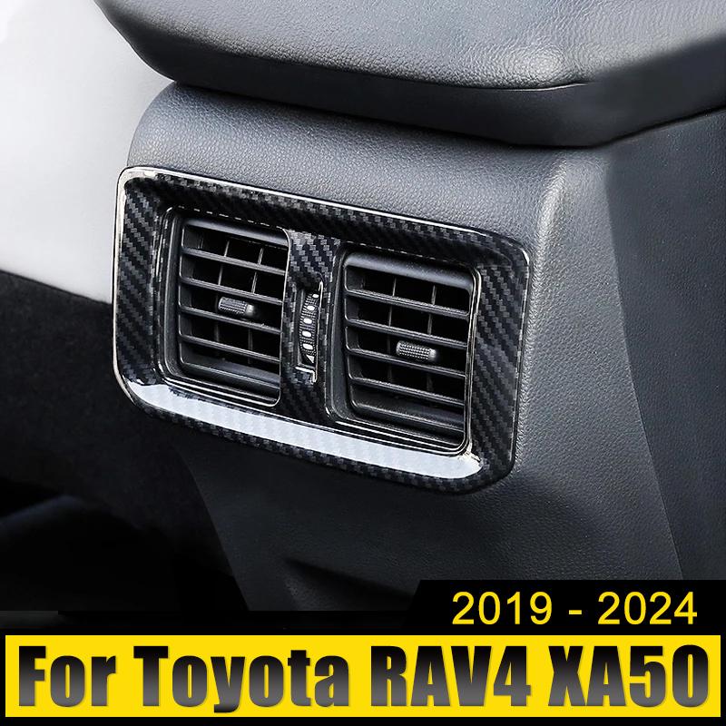 Для Toyota RAV4 XA50 2019 2020 2021 2022 2023 2024 ABS Автомобильный задний кондиционер вентиляционные отверстия отделка крышки наклейки аксессуары