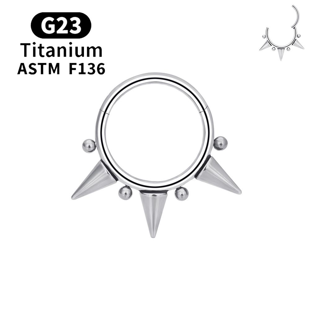F136 G23 Титановый Пирсинг Септума Кольцо-Кликер 16G Шарнирный Пирсинг Кольца для Носа Обручи Хрящ Хеликс Козелок Серьги Украшения для Тела