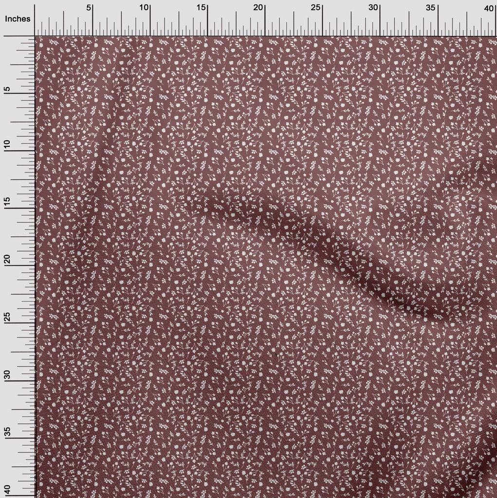 oneOone Cotton Flex Brown Fabric Florals Craft Projects Decor Fabric Printed By The Yard 40 Inch