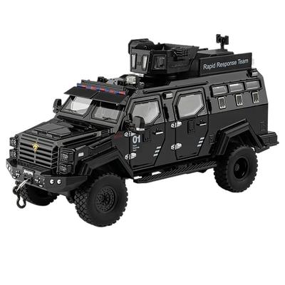 Масштаб 1/24 Саблезубый тигр Взрывозащищенная модель автомобиля Сплав Литье под давлением Полиция Бронированные Внедорожники Имитированные Детские игрушки Подарок