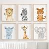 Lion Zebra Giraffe Tiger Elephant Monkey Rhino Nursery Posters And Prints Canvas Painting Wall Art Pictures Kids Room Home Decor