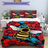 3pcs Bee Print Duvet Cover Set - Includes 1 Duvet Cover and 2 Pillowcases, No Quilt Core, All-Season Home Decor yy251111037