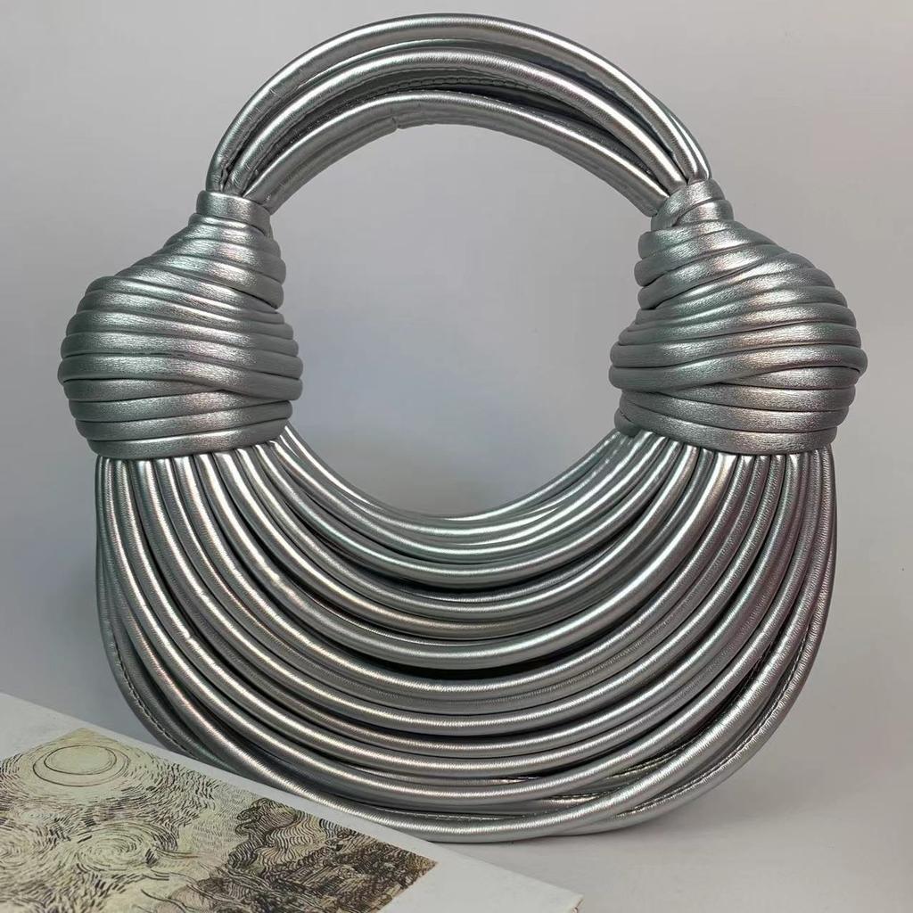 Персонализированная плетеная сумка-мешок, Сумка с узлом из плетеной веревки ручной работы, Нишевая сумка-узел для хлеба и пельменей, Ручная сумка кроссбоди в форме облака