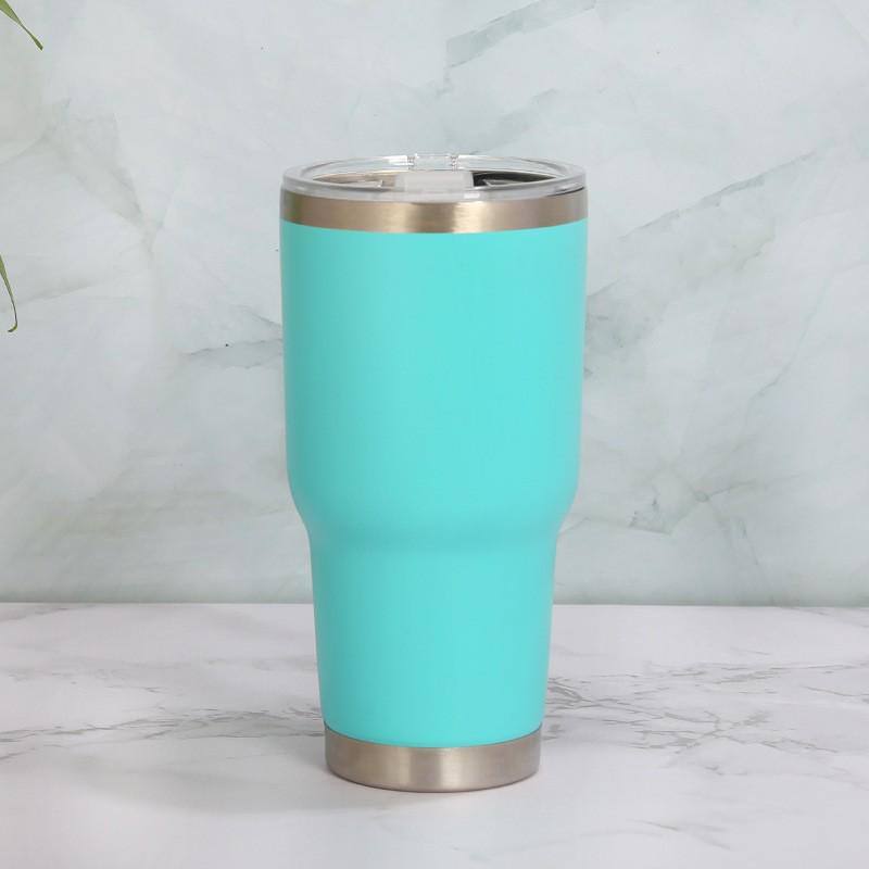 30oz Powder Coated Stainless Steel Insulated Car Cup - Double Layer, Large Capacity, Ice Buster for Outdoor Cold Storage